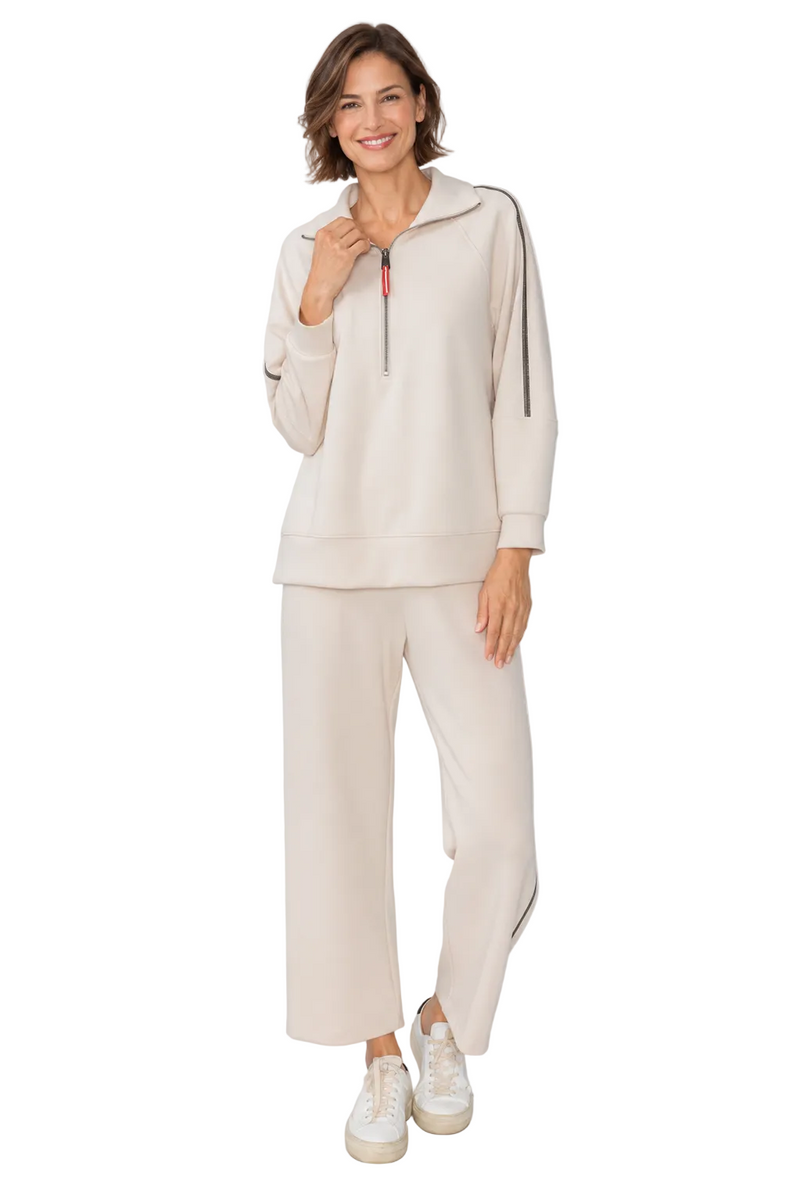 Just In! Soft Techno Stretch Knit Top in Cream - C1160T