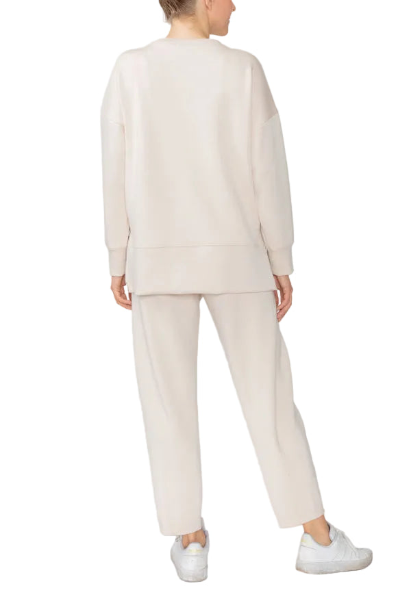 Soft Techno Knit Pullover in Cream -  C1175T