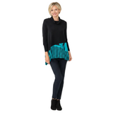 Just In! Mixed Print Trim Tunic in Teal - C1212T