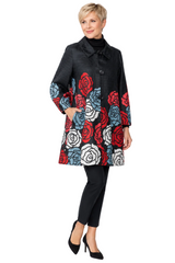 Textured Rose Print Jacket - C1217J