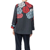 Just In! Textured Rose Garden Jacket in Red - C1230J-RD