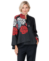 Just In! Textured Rose Garden Jacket in Red - C1230J-RD