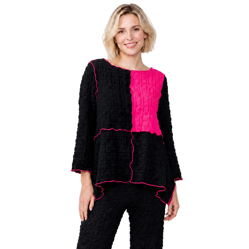 Colorblock Pucker Top - C1251T