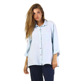 Relaxed Linen Button Front Shirt - 46833