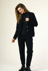 Mix Textured Short Fleece Jacket - C47022