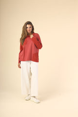 Corduroy Patch Top in Rose - 47033