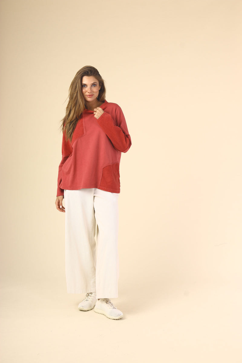 Corduroy Patch Top in Rose - 47033