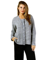 Heathered Knit Button-Front Cardigan - C47061