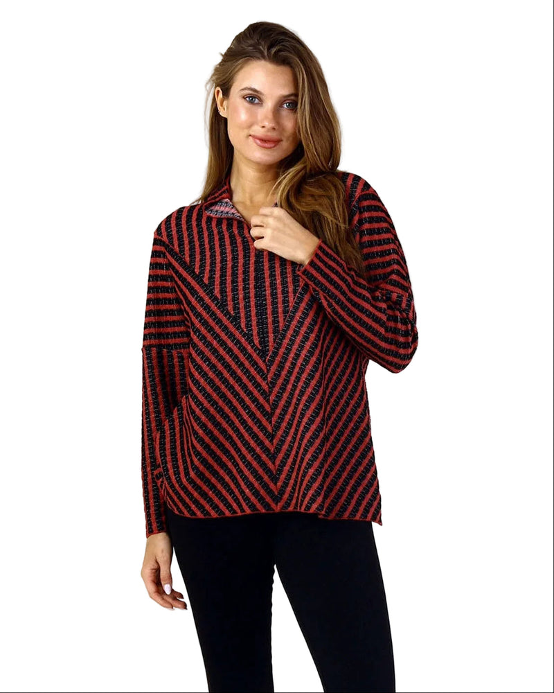 Mixed-Direction Chevron Stripe Top - C47082