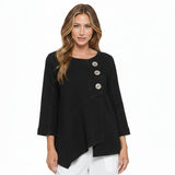 Asymmetric Cotton Tunic in Black - CG102-BLK