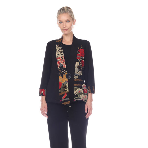 V-Neck Asian Garden Print Jacket - CM 109 -