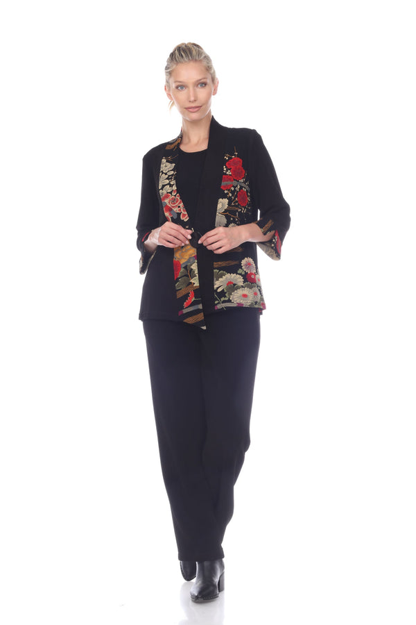 V-Neck Asian Garden Print Jacket - CM 109 -