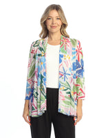 "Rosy" Crepe Mesh Drape Cardigan - CM3-2061