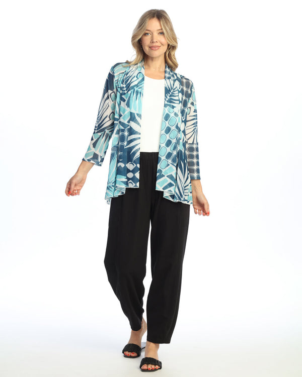 "Bali" Crepe Mesh Drape Cardigan - CM3-2063