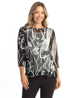 Crepe Mesh Top with Tank - CM4