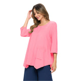 Easy Pocket Tunic Top in Strawberry - SC-116A-STBN
