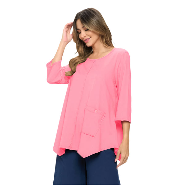 Easy Pocket Tunic Top in Strawberry - SC-116A-STBN