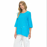 Lightweight Textured Cotton Top in Turquoise - CS135-TQ