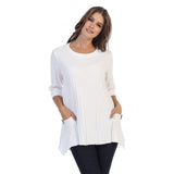 Focus Patch-Pocket Ribbed Tunic in White - CS-388-WT