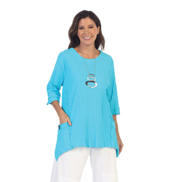 Ribbed Pocket Tunic in Turquoise - CS-388-TRQ