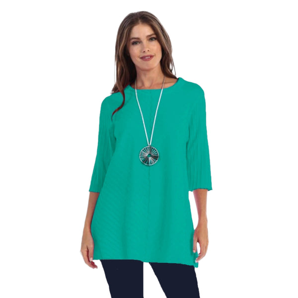 Diagonal Rib High-Low Tunic in Atlantic Green - CS-342/390-ATL