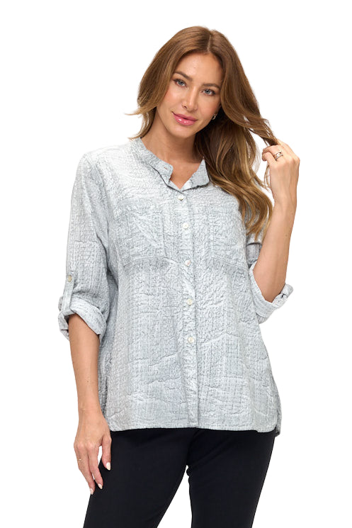 Brush Dyed Shirt in Silver - CS117-SLV