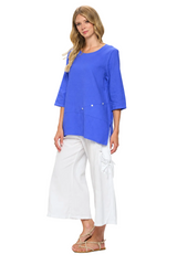 Lightweight Textured Cotton Top in Violet Blue - CS135-VT
