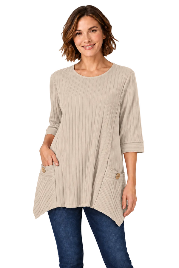 Textured Ribbed Cotton Tunic - CS330