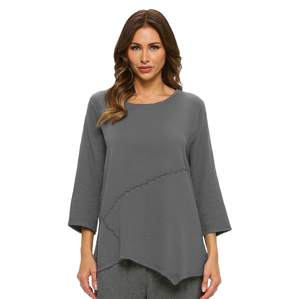 Textured Tunic in Gunmetal - JG015-GMTL