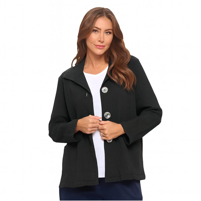Cotton Cord Jacket in Slate Blue - ST408-BLK
