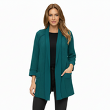 Open Front Waffle Cardigan Jacket in Deep Sea - BW104-DS