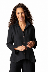 Soft Rayon Jacquard Ruched Collar Shirt - 30719
