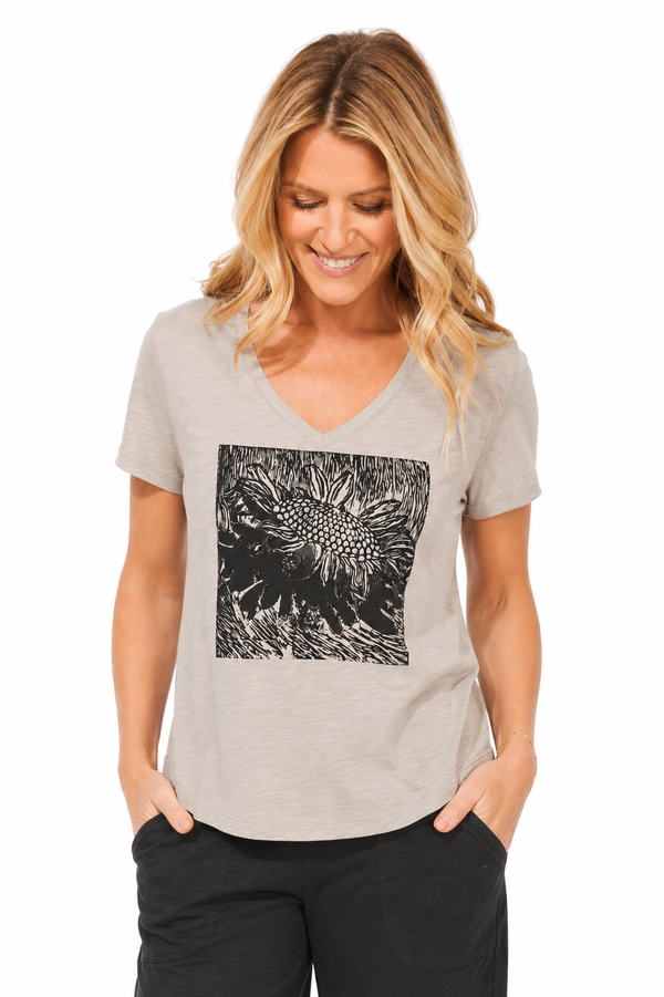 Sunflower V-Neck Tee - 43000