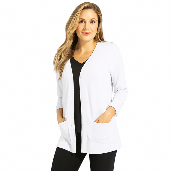 Soft Knit Button Front Pocket Cardigan - 10070