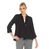 Solid Asymmetric Jacket in Black - 4507J-BLK - Size XL Only!