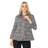 Fit & Flare Houndstooth Jacket  - 4735J-RD