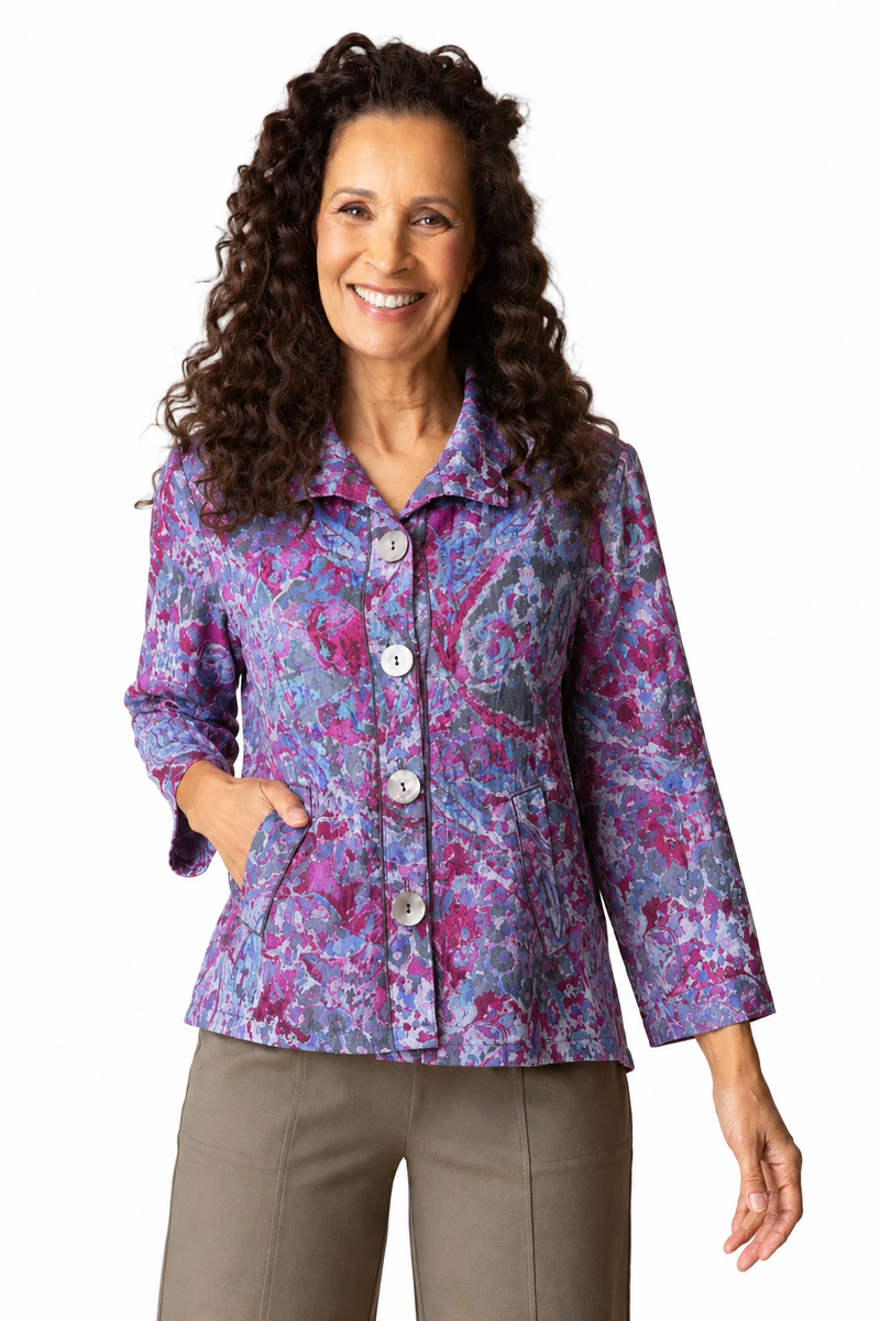 Floral Pleat Back Jacket - 34849
