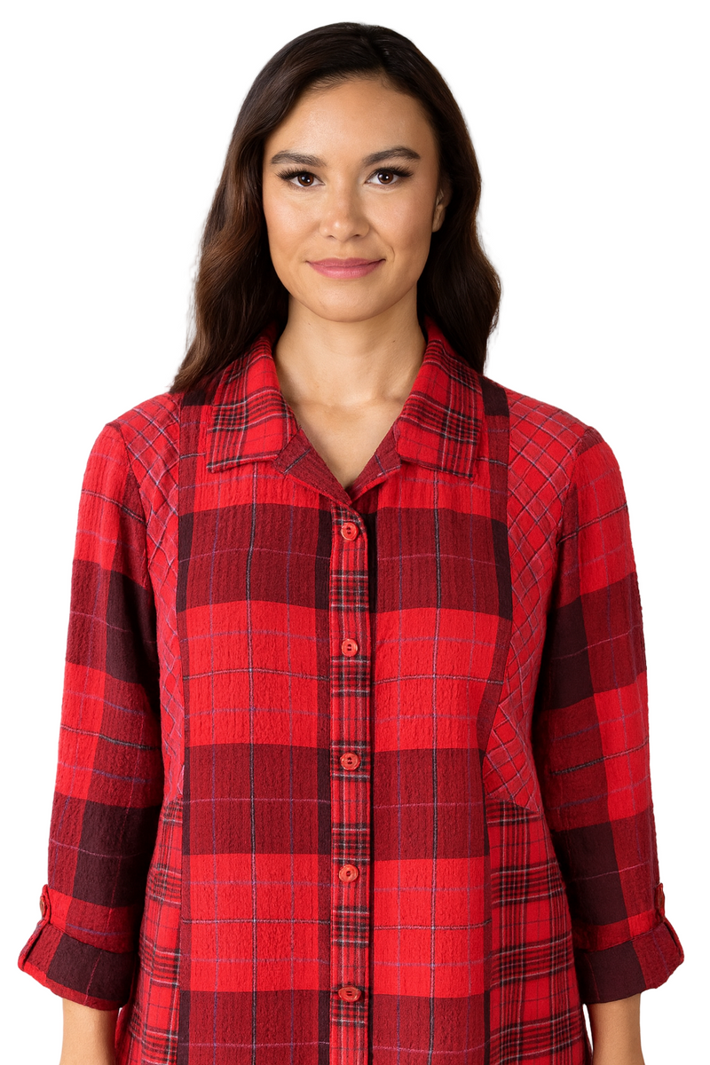 "Girl Gone Plaid"- Boyfriend Shirt - 40743 - Size S Only!