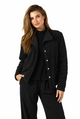 Mix Textured Short Fleece Jacket - C47022