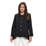 Button Front Denim Shirt in Black - D174-BK