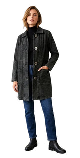 Stretch Denim Knit Jacket in Black - D228-BLK