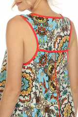 Floral Handkerchief Hem Dress  - D3849