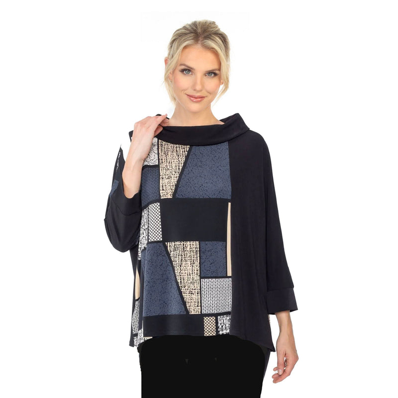 IC Collection Colorblock Tunic Top in Taupe/Multi - 4922T-TP