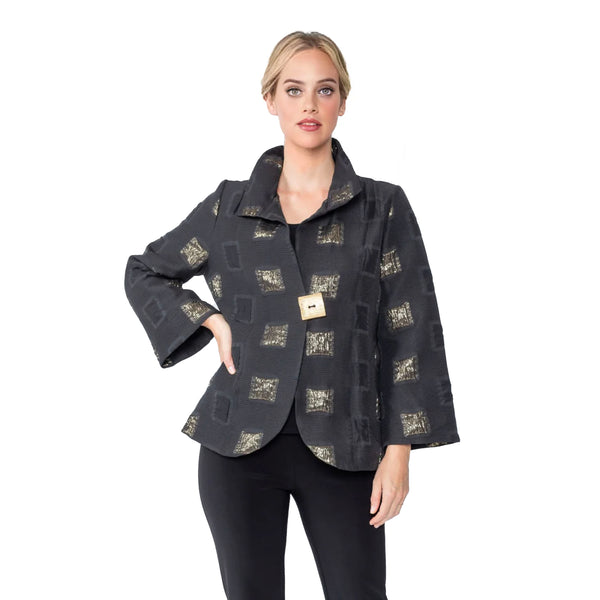 IC Collection Square Metallic Jacquard Jacket - 5076J