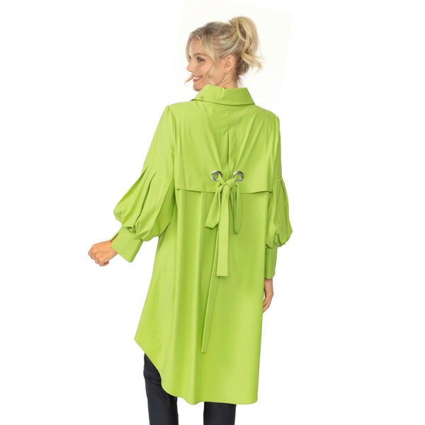 High-Low Collared Jacket in Lime - 5672J-LM