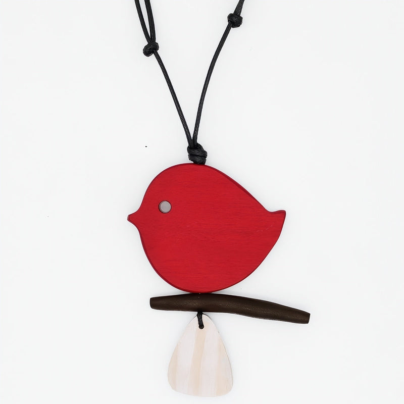Red Robin On A Branch Necklace