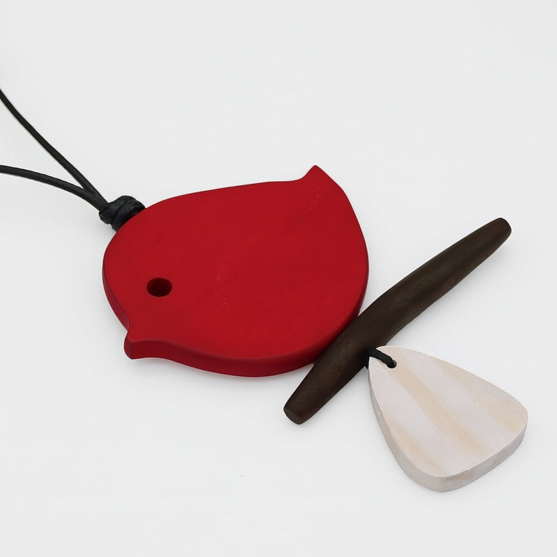 Red Robin On A Branch Necklace