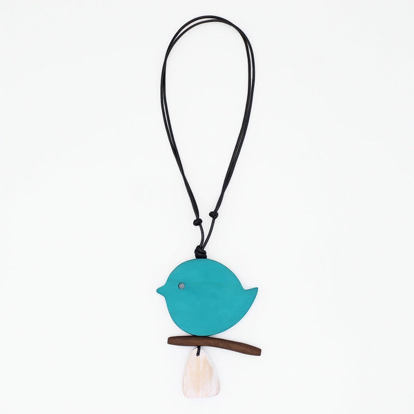 Turquoise Robin On A Branch Necklace