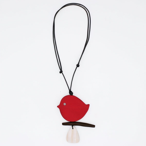 Red Robin On A Branch Necklace