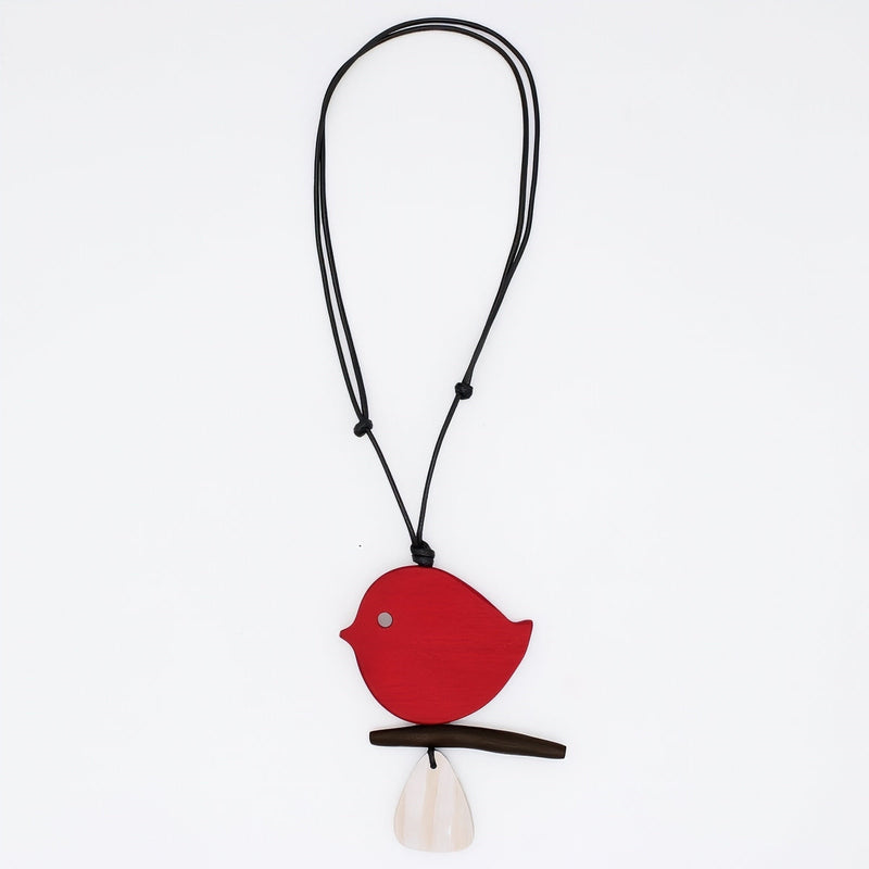 Red Robin On A Branch Necklace